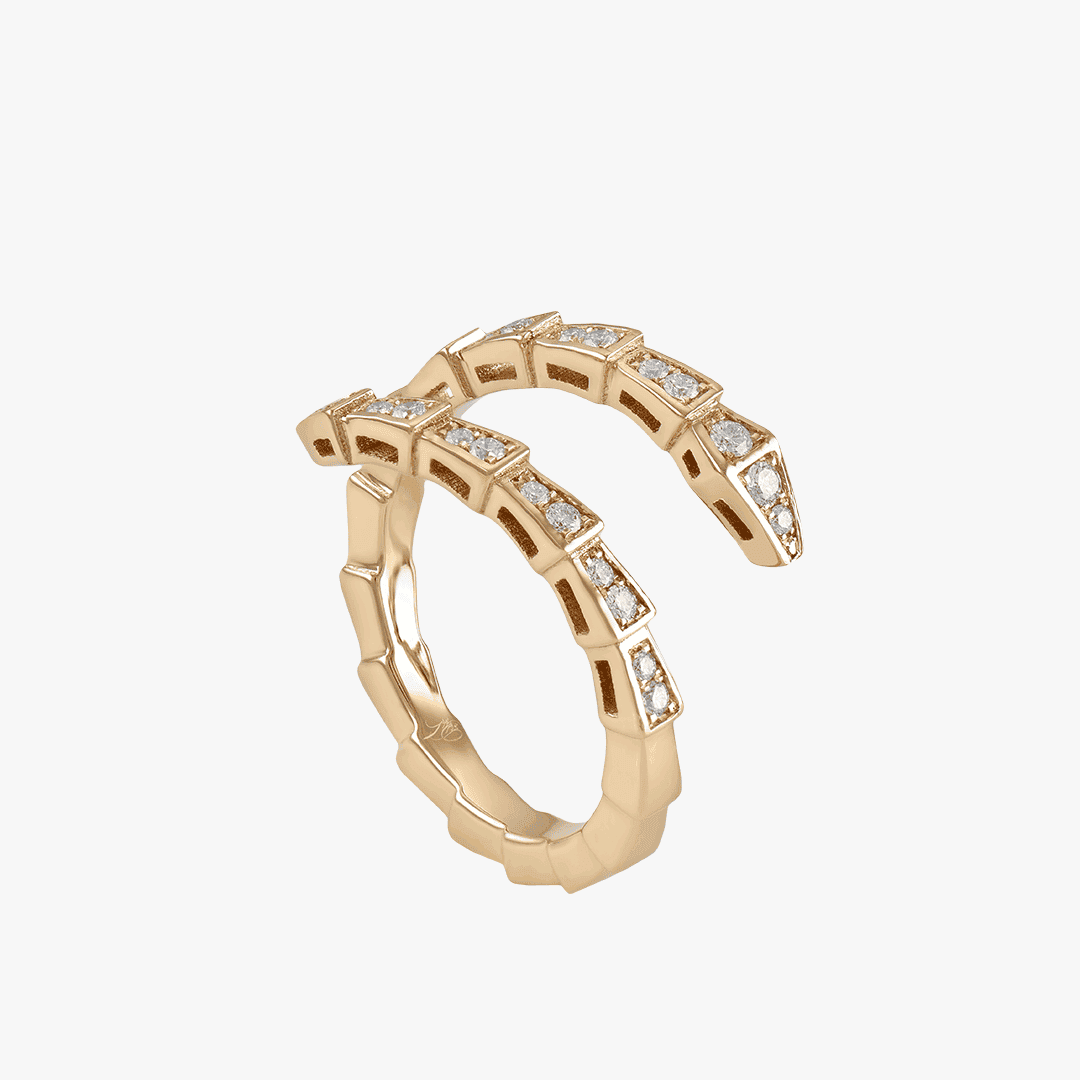 انگشتر جواهر باریک مار بولگاری (serpenti)