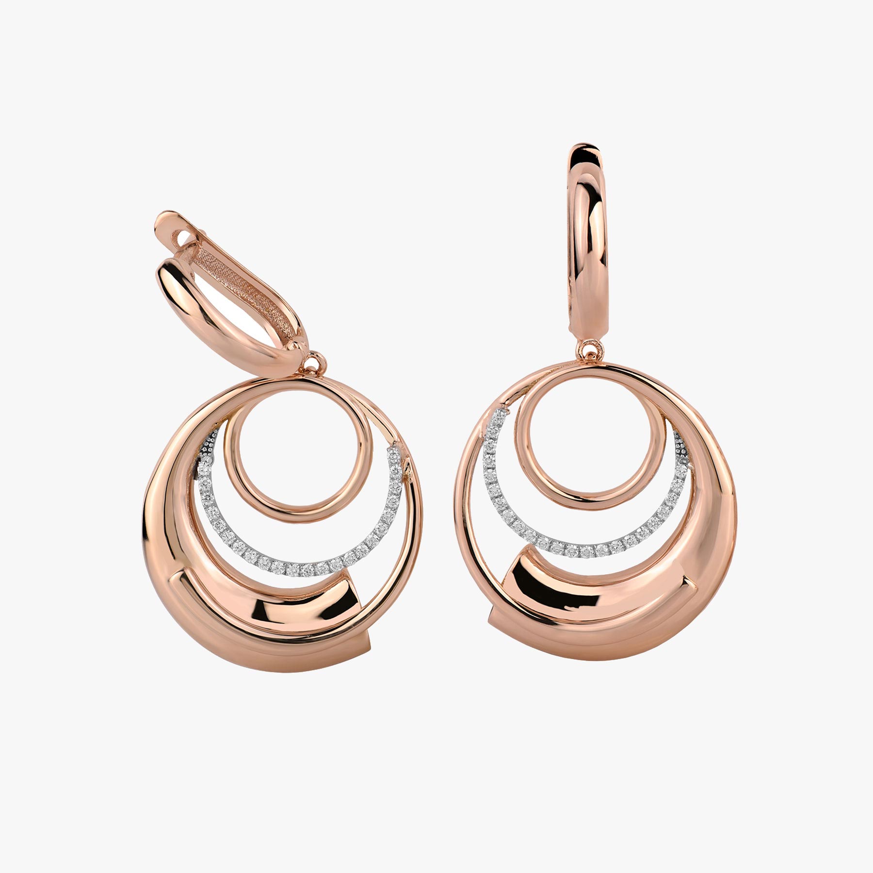 گوشواره جواهر طرح اسپیرال