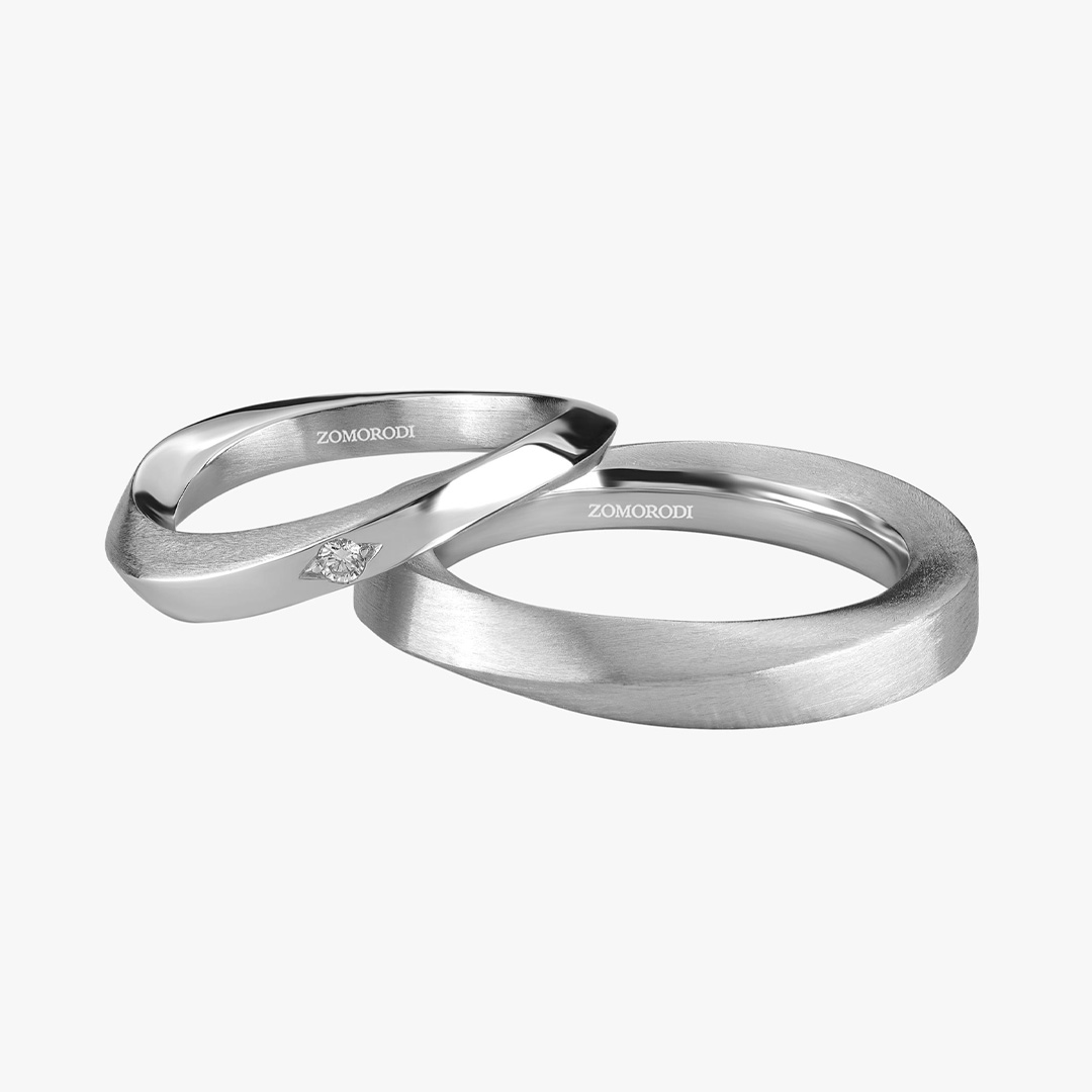 حلقه ست طلای سفید طرح سلین