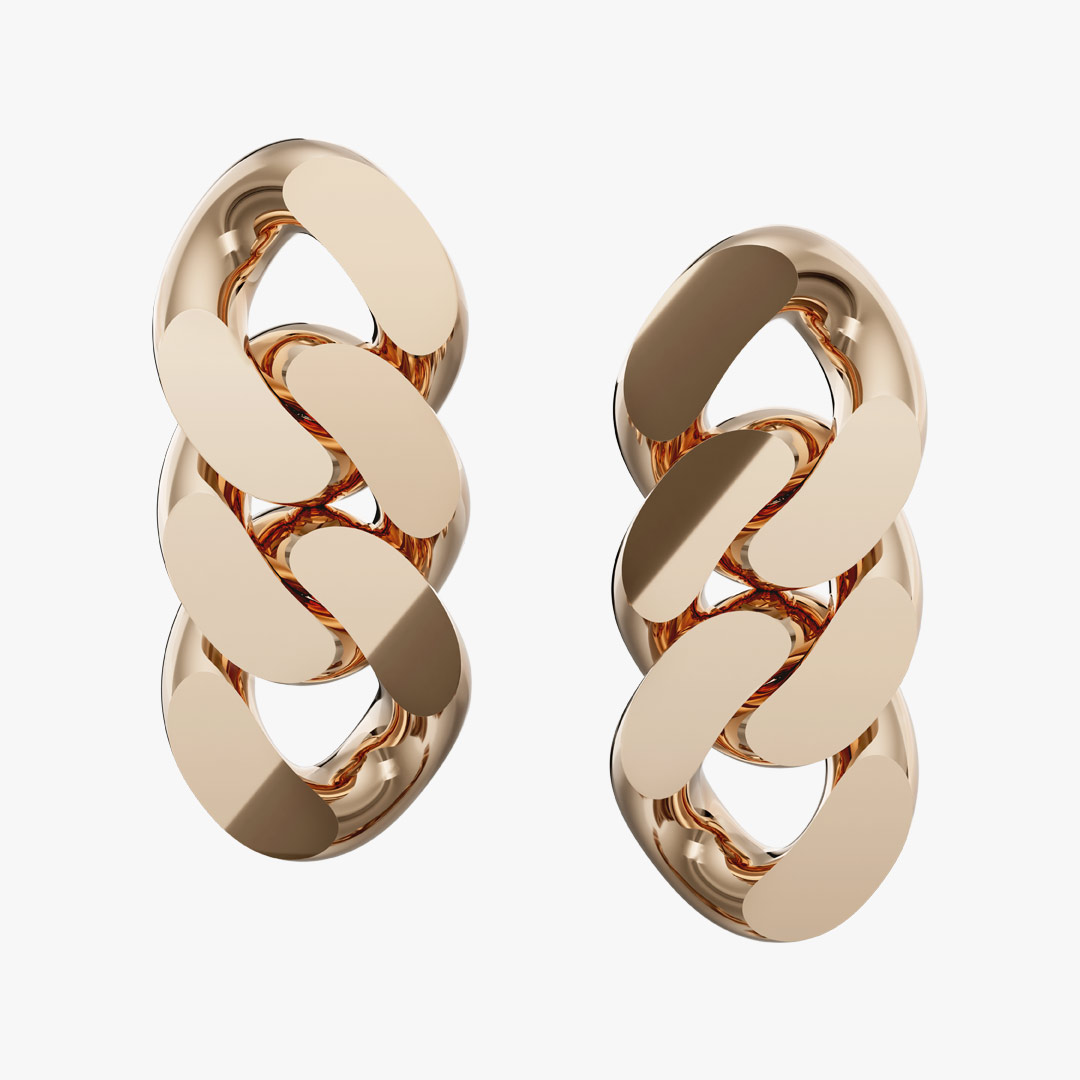 گوشواره طلای 18 عیار طرح کوبان