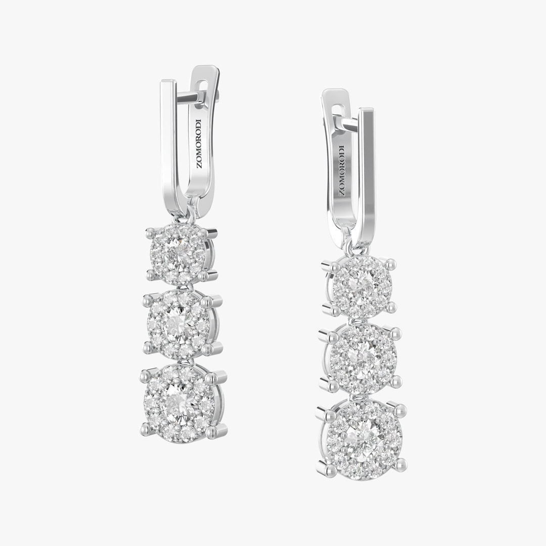 گوشواره جواهر طرح سه گل