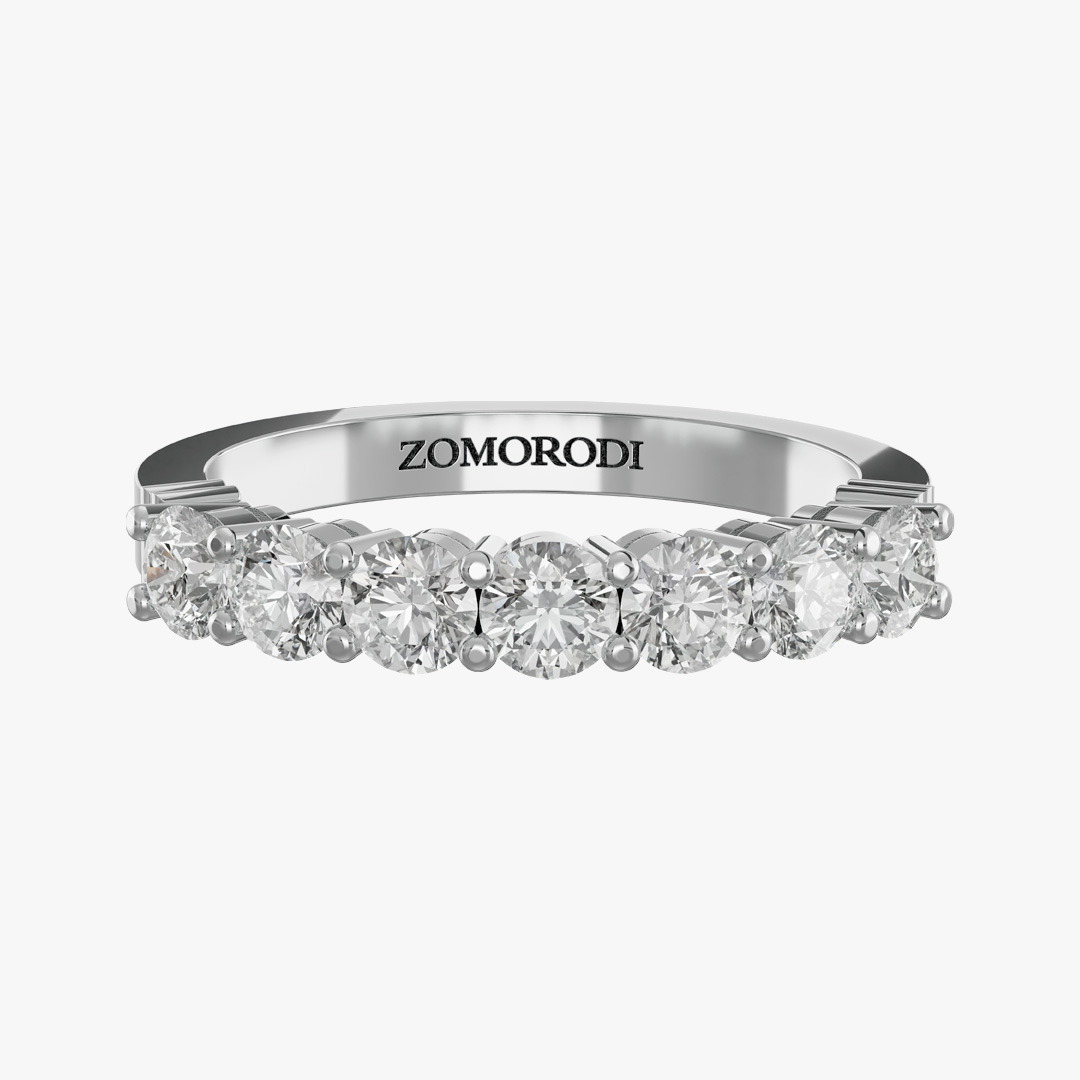 حلقه ازدواج برلیان طرح گلنس (Glance) 7 سنگ