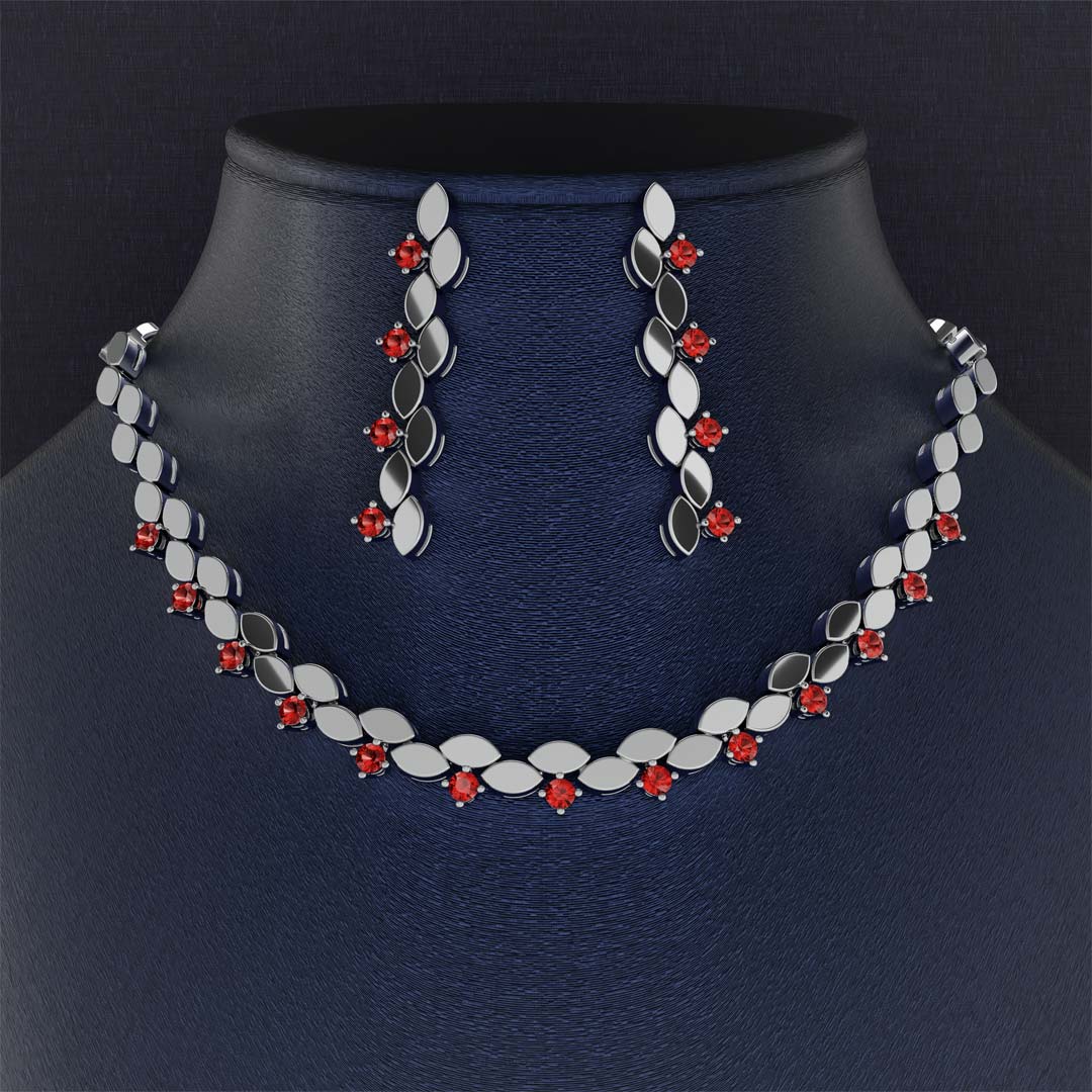 سرویس جواهر عروس یاقوت سرخ کد 21058 - 21057 - 21056